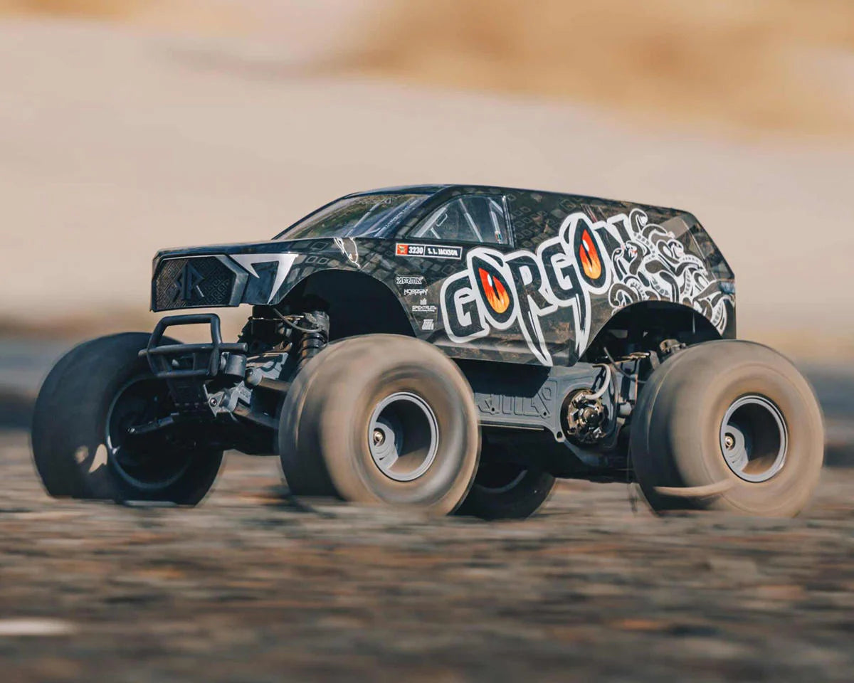 1/10 GORGON 4X2 MEGA 550 Brushed Monster Truck Ready-To-Assemble Kit with Battery & Charger